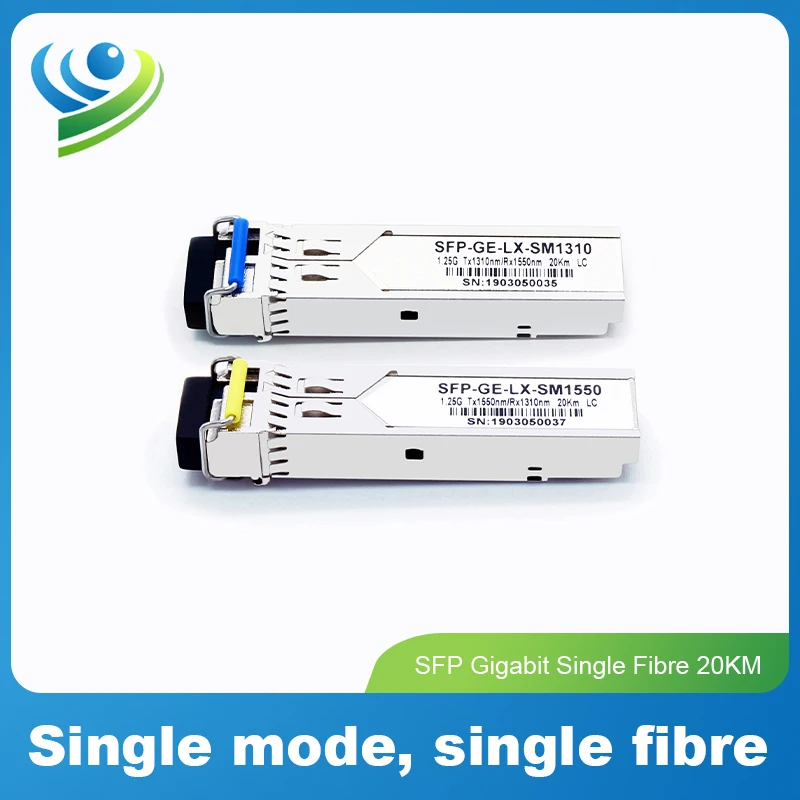 

Fiber Optic Single Mode Adapter Module for SFP-GE-LX-SM1310nm 20km Transmission Network Gigabit Single Fiber LC Connector 1.25G