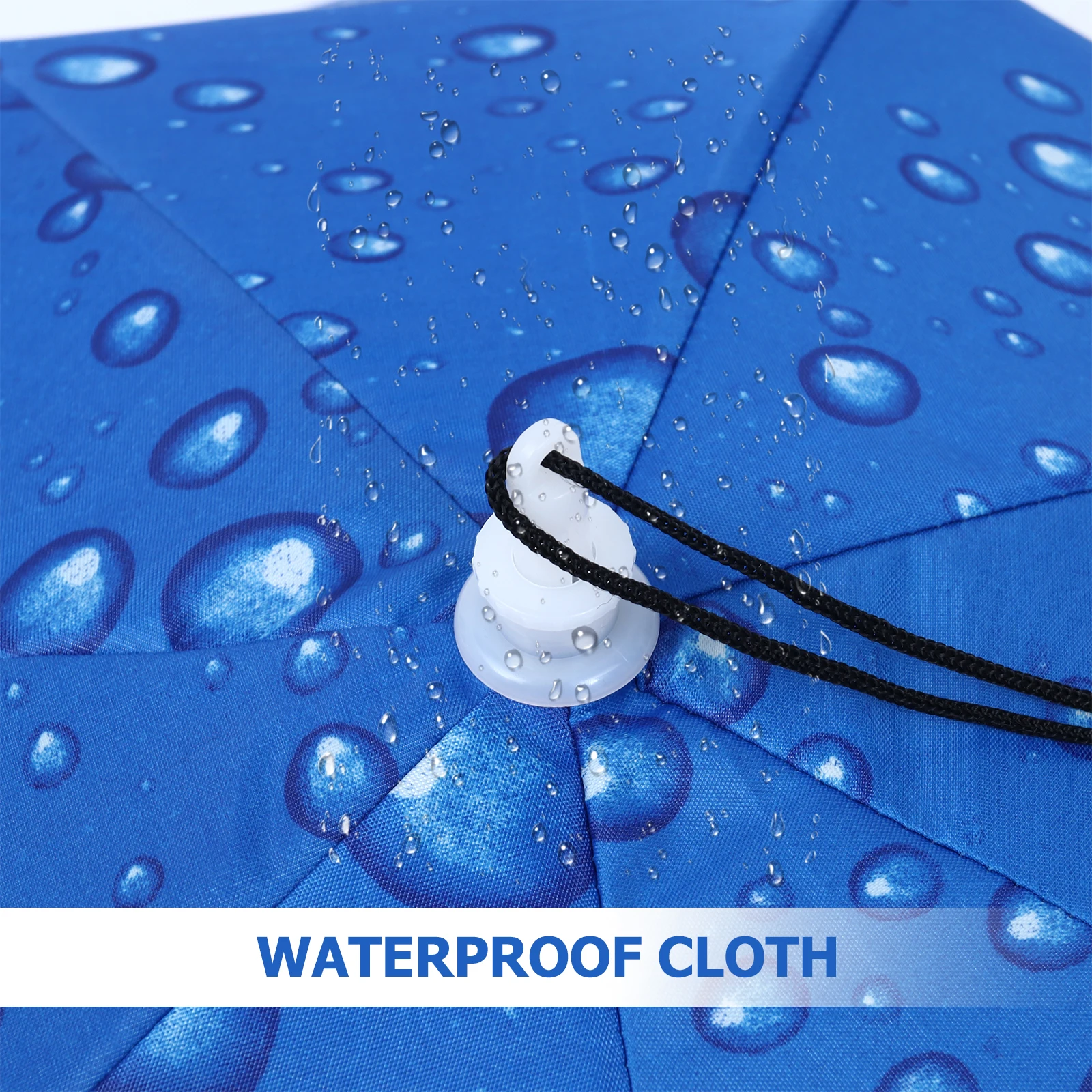 

1 pc 95Cm Outdoor Head-Mounted Umbrella Thick Oxford Fabric Hands-Free Design Foldable Sun Rain Shelter Durable Double Layer