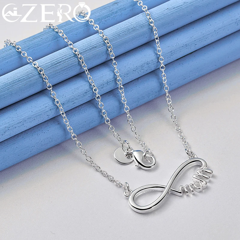 ALIZERO-Pendentif spinal en argent regardé 925 pour femme, collier JONecklace, bijoux fins, cadeaux de mariage et de fiançailles, 18 po, mode