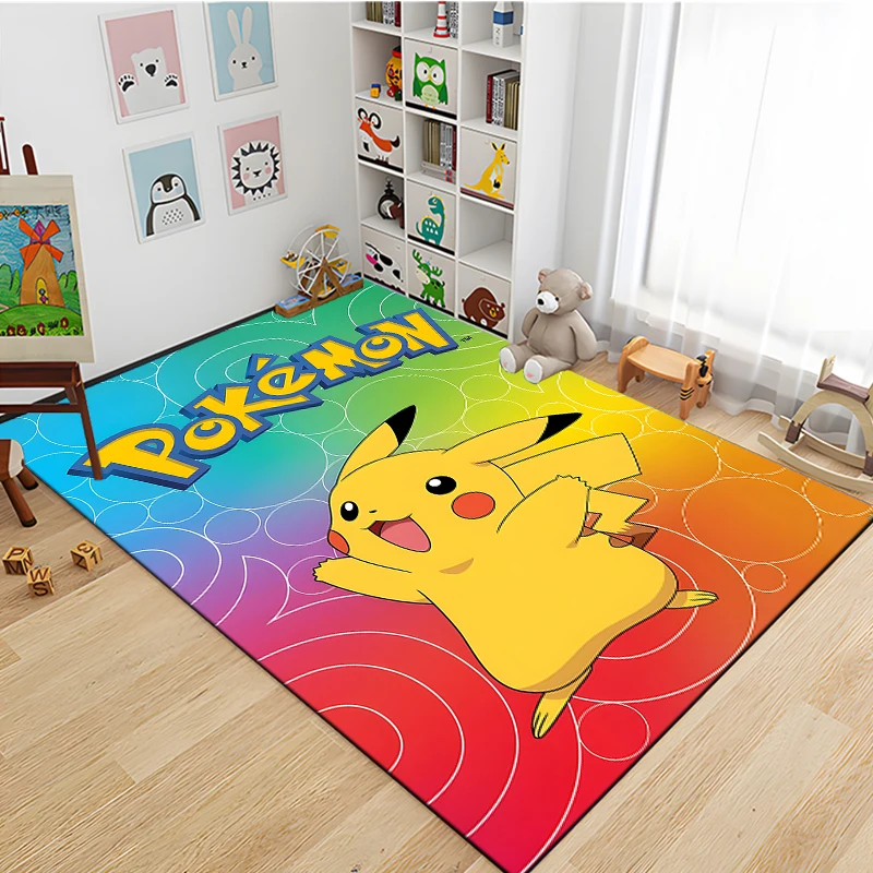 Pokemen Pikachu Pattern Carpets Bedroom Play Mats Rug Bedroom Decor Carpet Livingroom Rug Crawl Mat Christmas Gift Rug