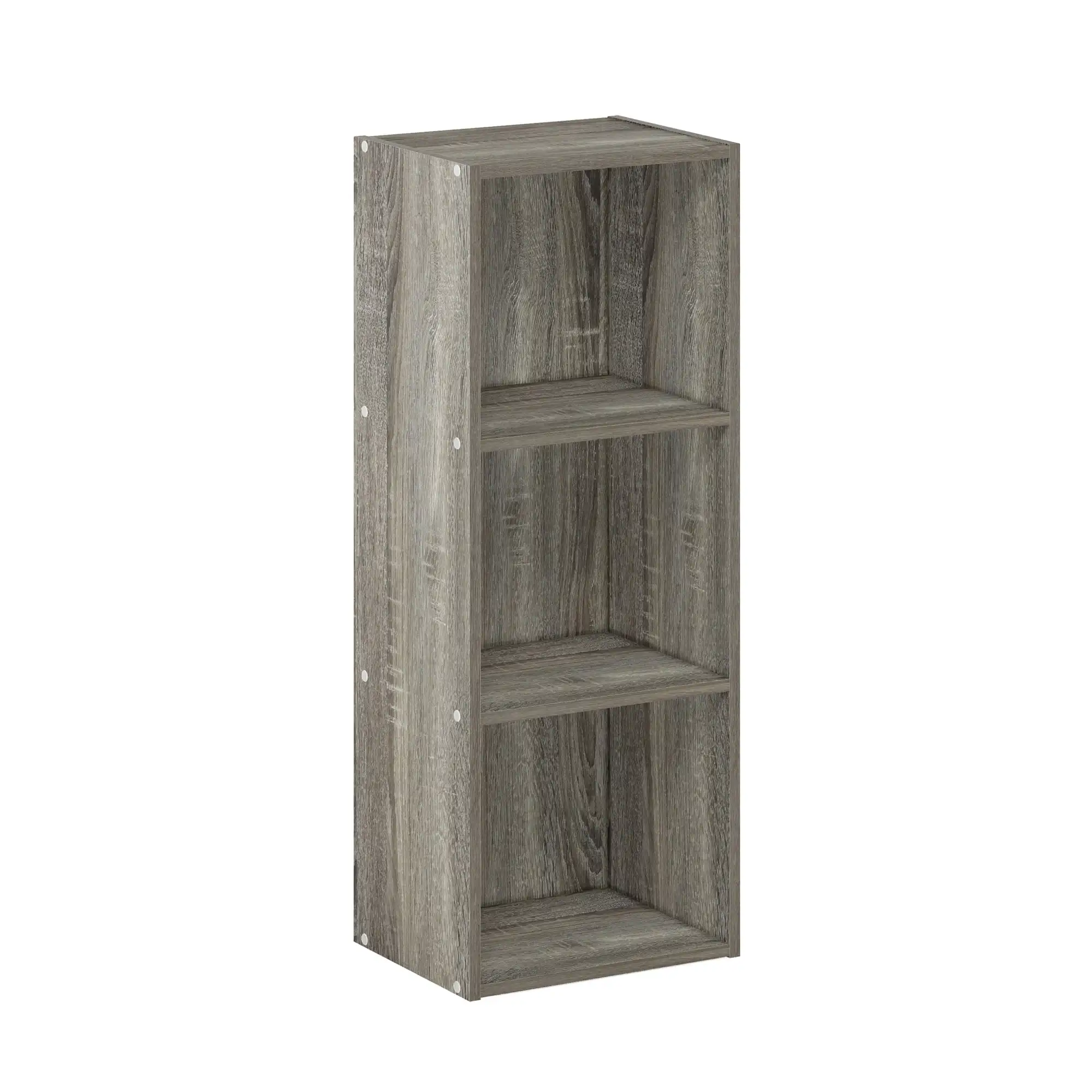 3-Tier No Tool Assembly Open Shelf Bookcase, French Oak