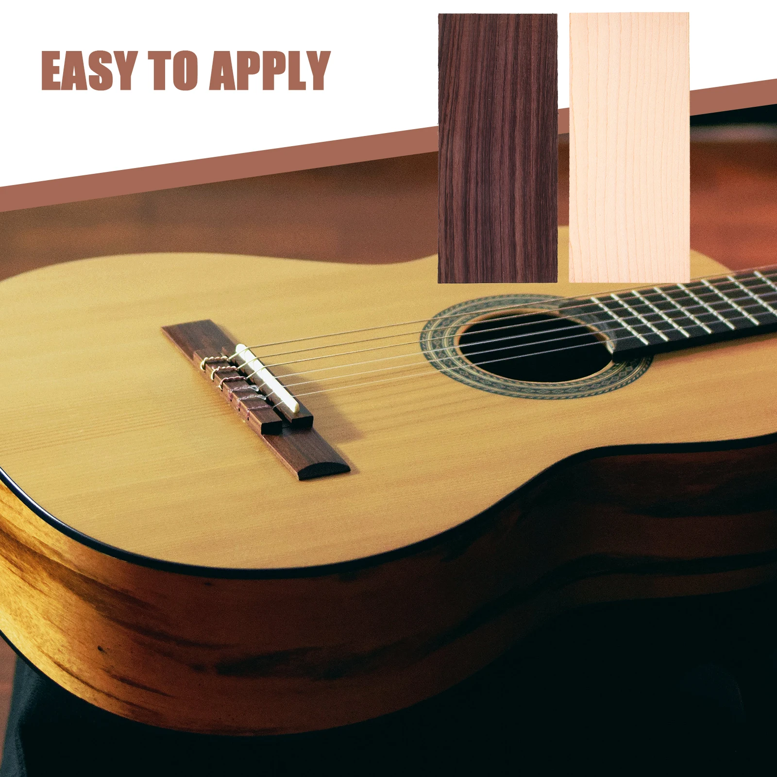 

2 Pcs Guitar Head Veneers Wooden Replacement Maple Decorative Parts Accessories Protect Scratch Classical Folk Guitar