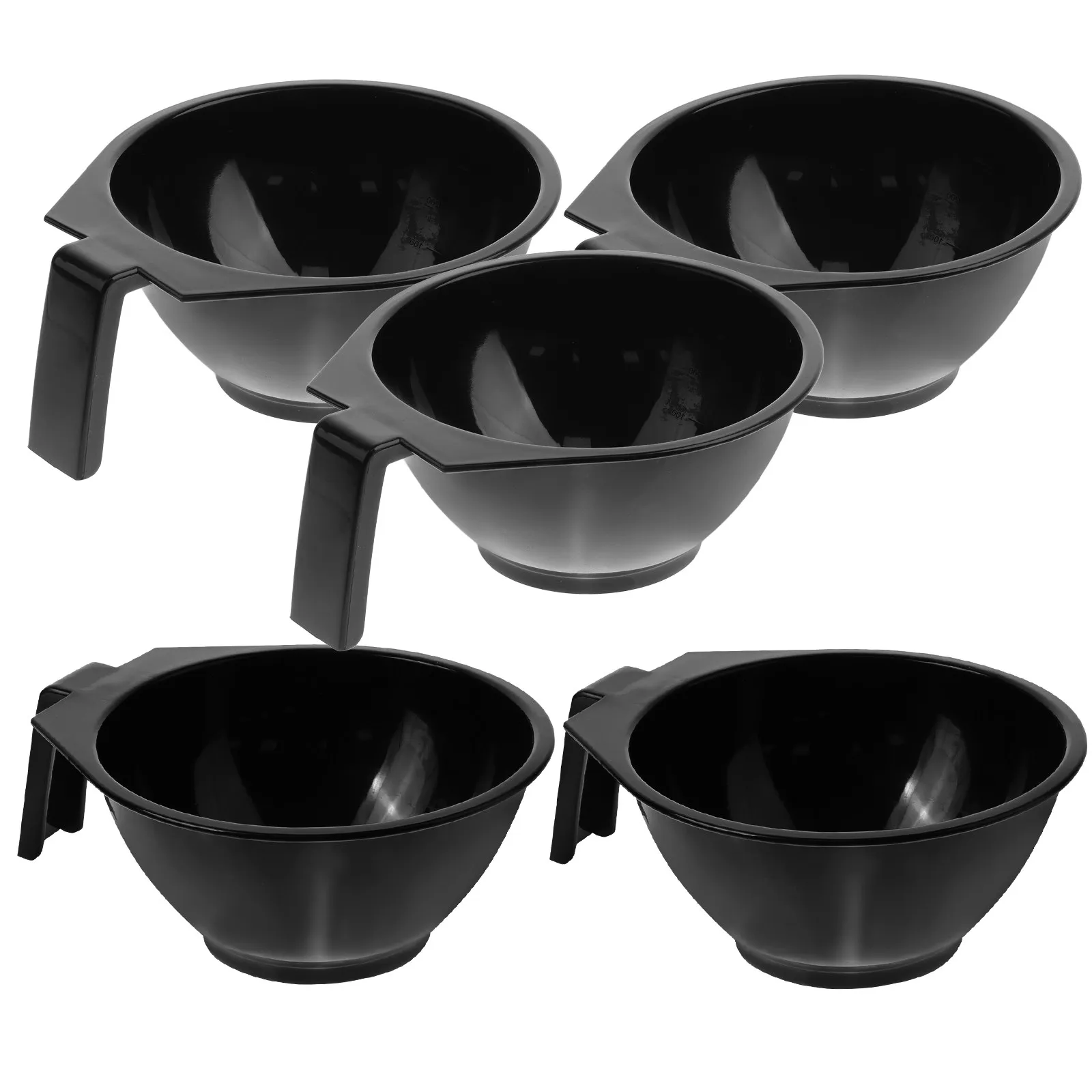 

Набор из 5 профессиональных пластиковых чаш для смешивания краски для волос с нескользящим основанием, идеально подходят для салонов и домашнего использования