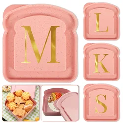 Toast Storage Box Lunch Sandwich Organizer Holder Lunch Bag Portable Loaf Bread Sandwich Container Bento Case Letter Pattern