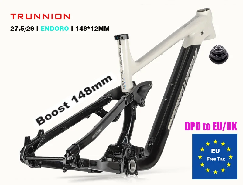 Bicycle Soft Tail Frame,Trunnion MTB, Full Suspension,Enduro Mountain Framset, DH, XC,AM Cycling, 29/27.5ER Boost, 12*148mm DPD