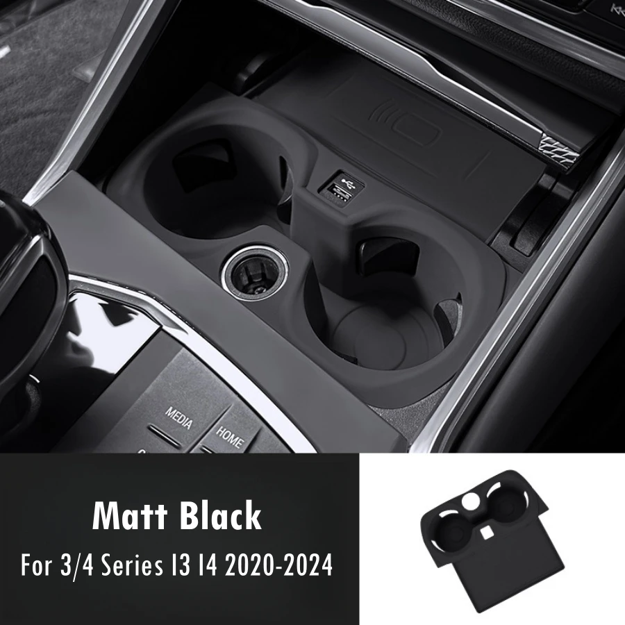 Silicone Anti Slip Cup Holder For BMW IX3 X3 X4 & 3/4 Series I3 I4 2020-2024 With Storage Tray Cover Mat Accessories