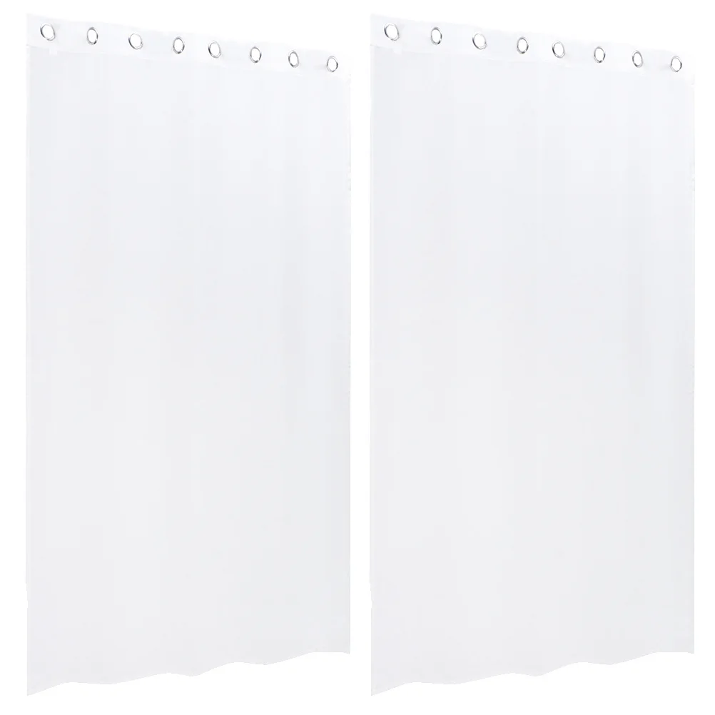Alipis 2 قطعة ستائر خارجية مقاومة للماء بيضاء من البوليستر الشاش نافذة الشاشة ستائر الشمس ديكور شفاف #3
