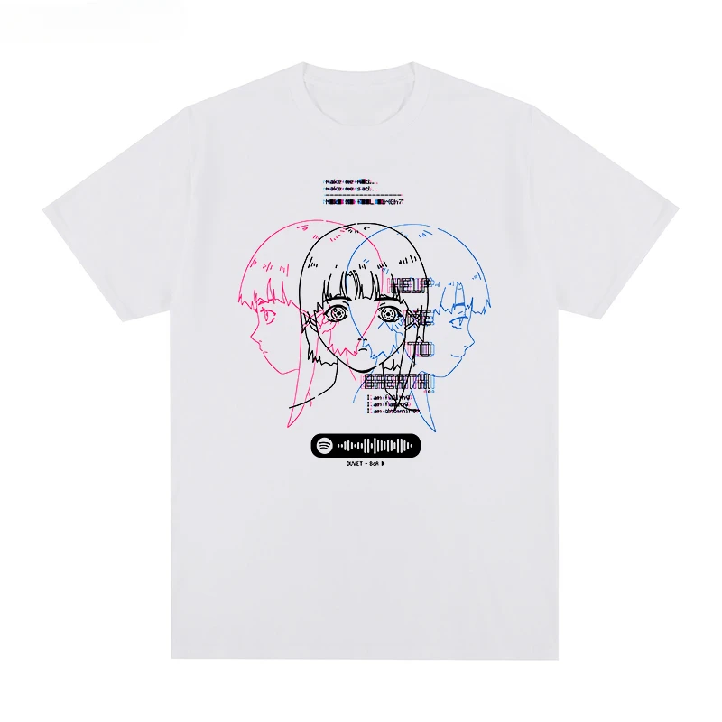 Serial Experiments Lain Classic Japanese Glitch Aesthetic Manga Anime t-shirt Cotton Men T shirt New TEE TSHIRT Womens tops