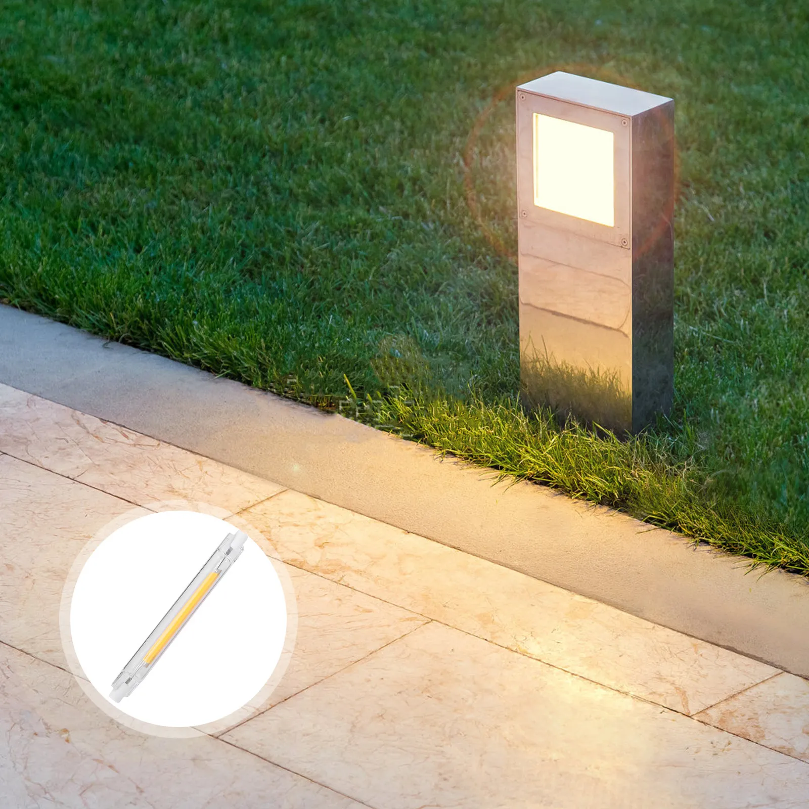 

R7s 10W 118Mm LED Bulb Double Ended Daylight Linear Replacement for Halogen Floodlight Non-Dimmable 220V Warm