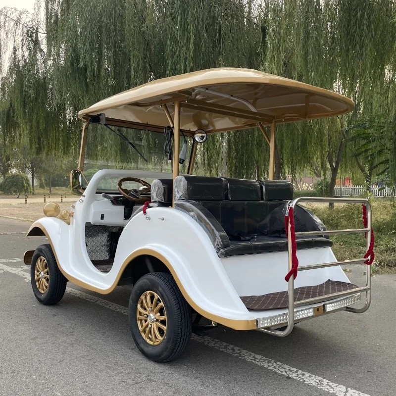 China Factory 5 6 Seaters Seats Passengers Electric Cheap Old Golf Carts Lithium Battery Sightseeing Vintage Classic Car