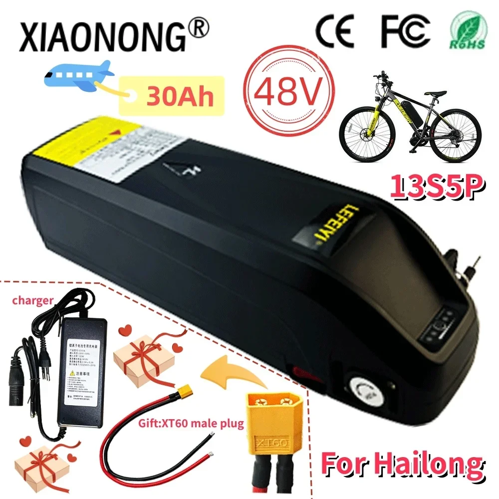 

48V 30Ah For Hailong High-quality Battery 30A BMS For 350W 500W 750W 1000W Motor BBS02 BBS03 BBSHD Electric Bicycle