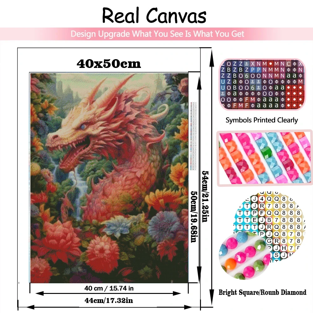 5D Diamond Painting Flowers Myth Dragon Full Drill Diamond Mosaic Fantasy Animal Embroidery Kits DIY 2023 New Home Decor