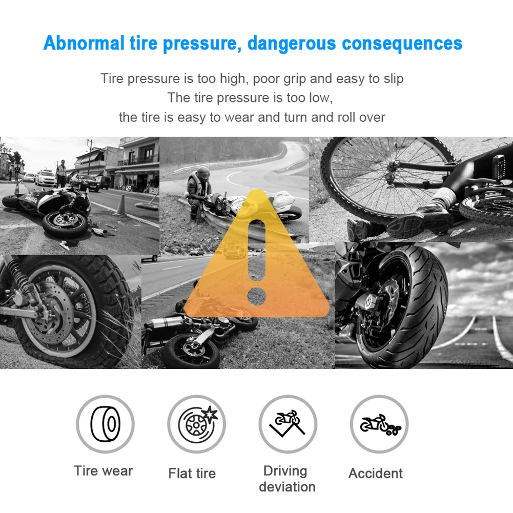 System alarmowy temperatury opon zasilany energią słoneczną IP67 wodoodporny czujnik ciśnienia w oponach motocykla wyświetlacz LCD motocykl czujnik opon TPMS