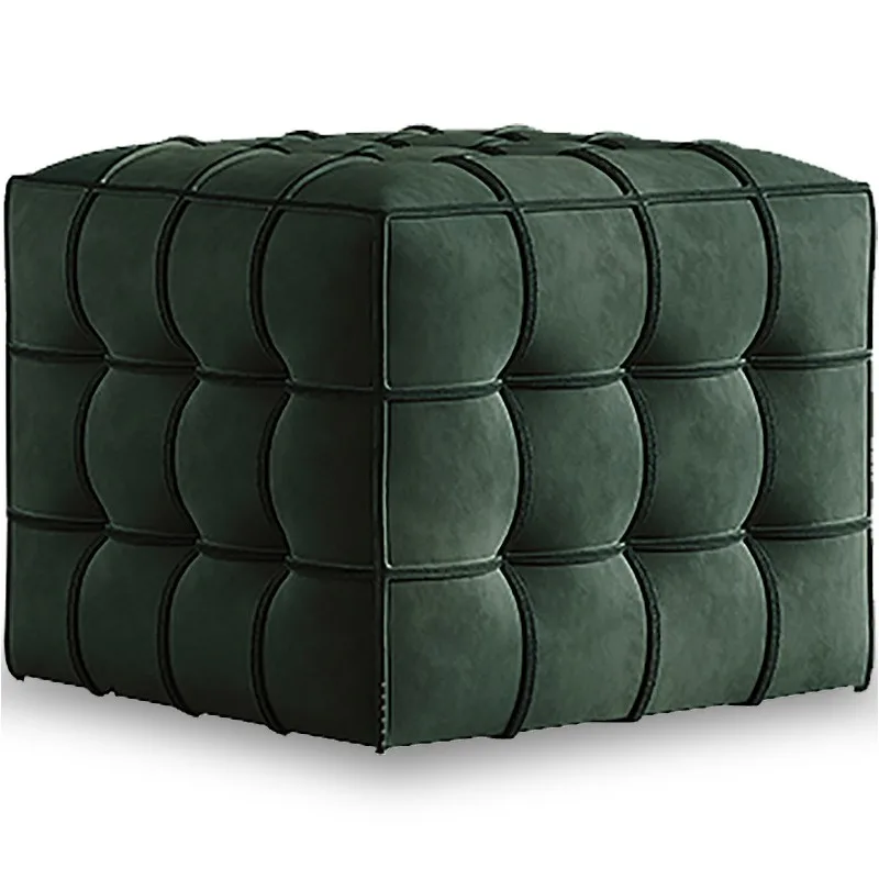 

Leather sofa stool Rubik's cube shoe changing low rest, small living room, advanced changing