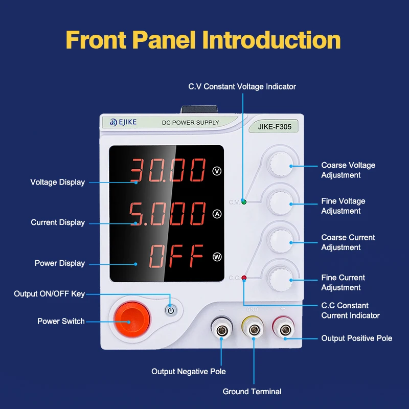 EJIKE تيار مستمر مختبر إمدادات الطاقة 15 فولت 30 فولت 60 فولت قابل للتعديل الجهد المنظم تبديل مقاعد البدلاء إمدادات الطاقة المسبقة الحالي تشغيل/إيقاف #2
