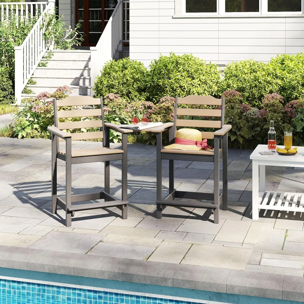 Hoge Adirondack-stoel, HDPE weerbestendige balkonstoelen voor tuin, achtertuin, zwembad, capaciteit 300LBS (