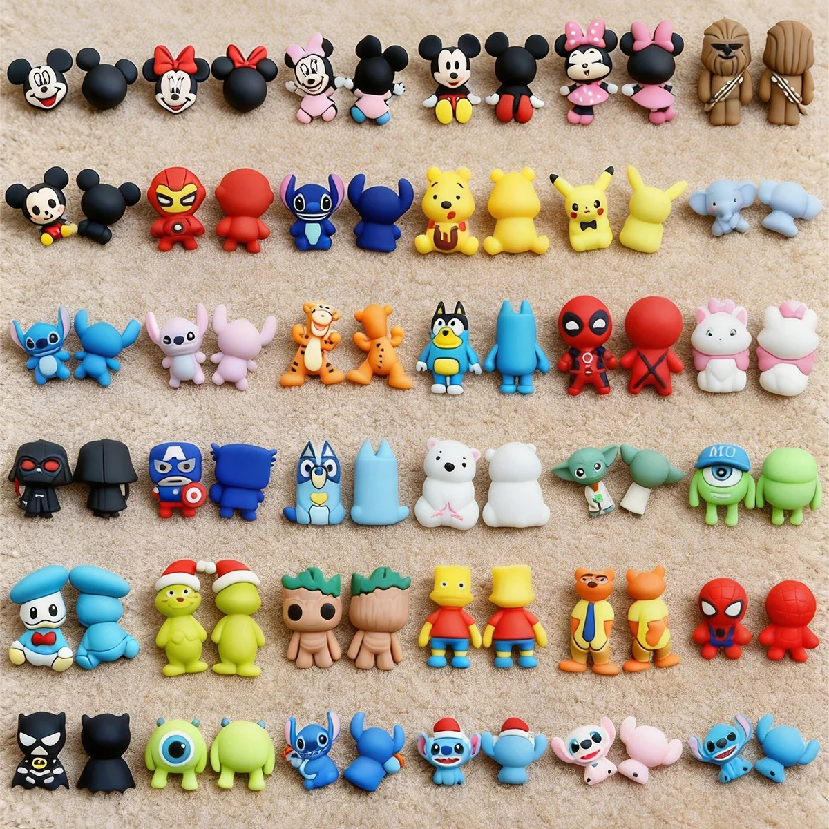10pcs 3D Silicone Beads Character Food Grade Silicone Loose Beads for DIY Jewelry Pacifiers Necklace Handmade Craft Accessories