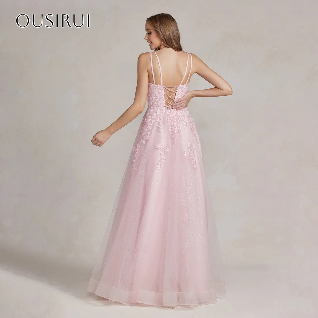 فساتين سهرة بأشرطة سباغيتي على شكل حرف a مطوي بدون أكمام مشد تول طول الأرض رداء حفلات مخصص Fساتين السيف