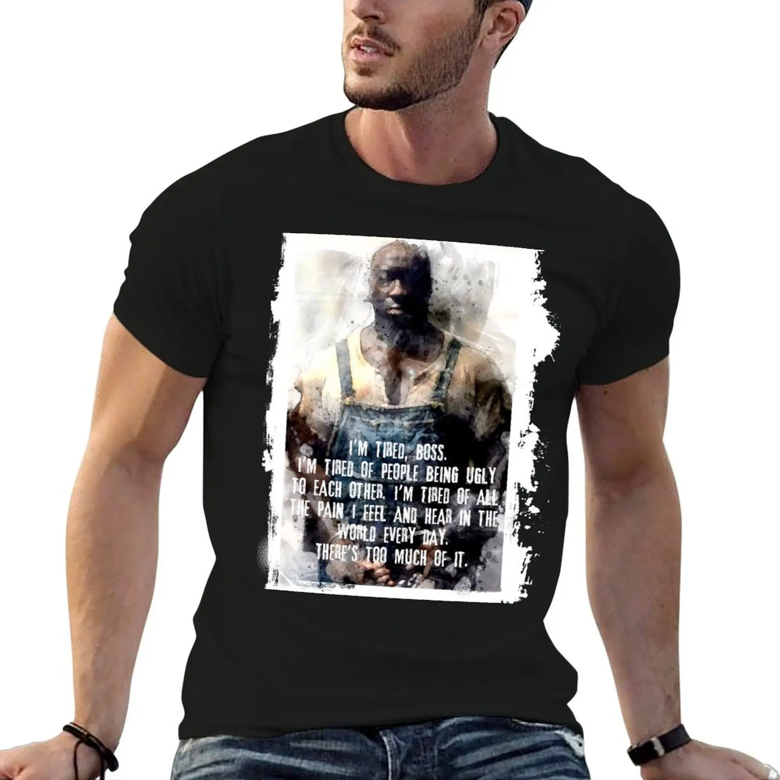 

John Coffey tired watercolor T-Shirt t shirts for man cotton t shirts for man cotton soft T-Shirt
