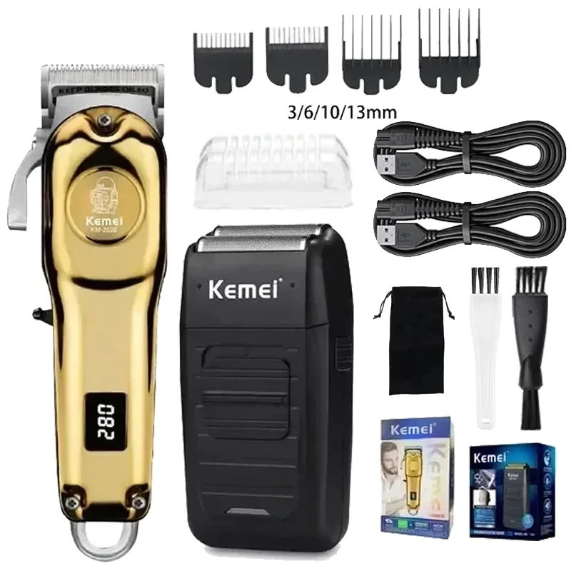 

Kemei Hair Clipper KM-2628 KM-1757 KM-1102 Electric Rechargeable USB Charging Professional Barber Razor Trimmer Men's Shaver