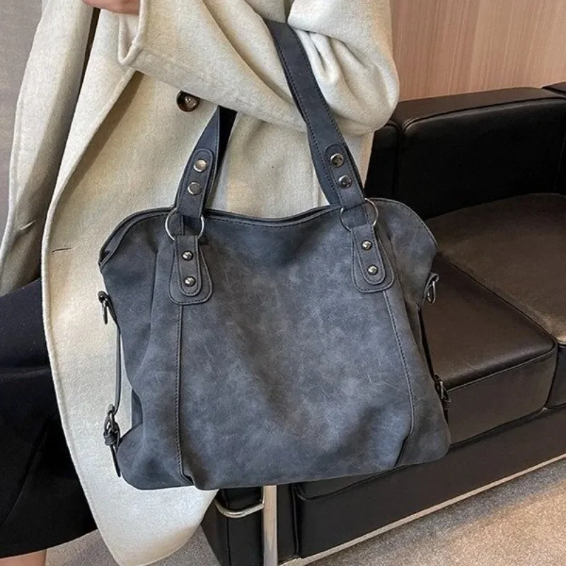 

High-End Simple Unique Vintage Diaper Bags For Women Designer Leather Large Capacity Elegant Shoulder Bag Luxury Fashion