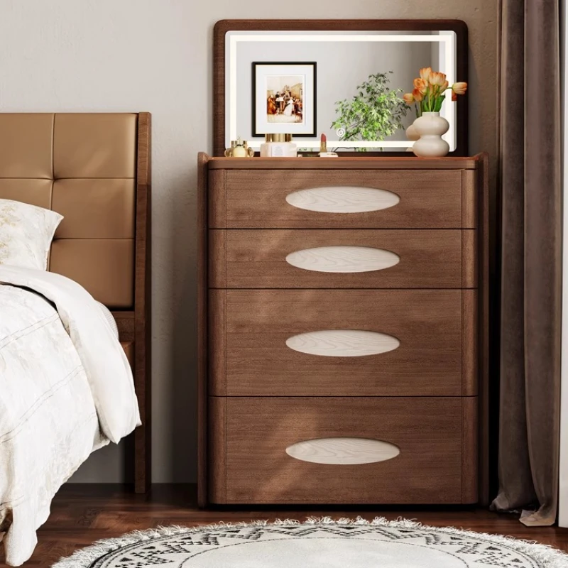

Solid wood dresser, bedroom bedside table, makeup table, integrated flip-top makeup mirror 2025 new small apartment mini dresser