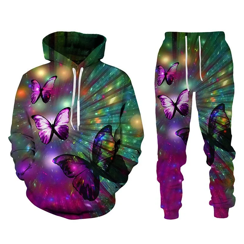 

﻿ Толстовки с 3D принтом бабочки и брюки, мужские уличные толстовки, спортивные штаны, спортивная одежда, костюмы из двух предметов, спортивный костюм, одежда ﻿ ﻿ ﻿ ﻿ ﻿