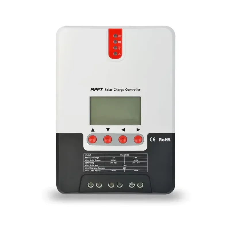 Jesudom 20A MPPT Solar Charge Controller 12V24V Auto for Lithium Batteries Solar PV Regulator Charger with BT 1 ML2420