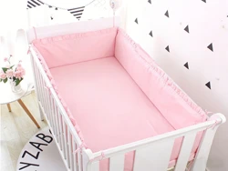 5-piece set Bed Linens ( Crib Bumpers + Bed Sheets ) Cotton Baby Cot Bumper Bed Safety Rails For Children's Room Beds Bedding
