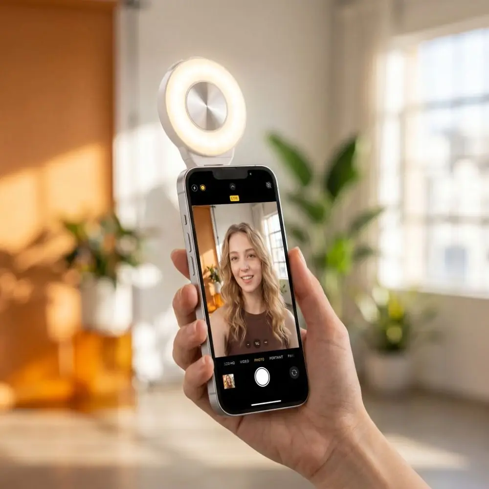 

Adjustable Brightness Magnetic Selfie Light 3 Modes Magnetic Magnetic Fill Light 360° Rotation Detachable Mini Selfie Light
