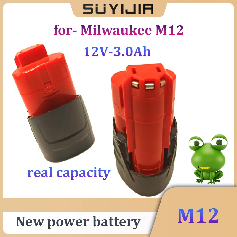 

12V for-Milwaukee M12 Battery 3.0Ah Real Capacity Compatible with XC 48-11-2410 48-11-2420 48-11-2411 12V Cordless Tool Battery