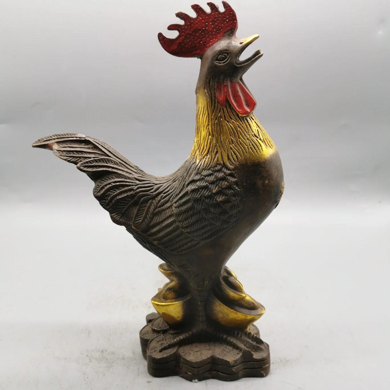 Metal Rooster Statue Vintage Chick Decoration Statue Handicraft Bronze Art Sculpture Home Decor Ornament