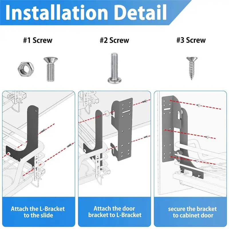 ABMI-For Kitchen Base Cabinet Organizer For Rev-A-Shelf 5WB1 5WB2 Series Basket RV Shelf Door Kit 5WB-DMKIT Door Mount Kit,