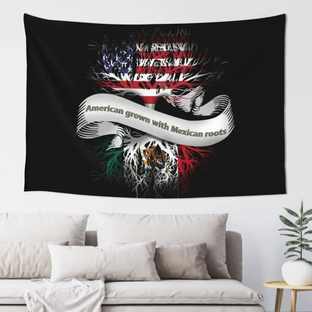 

American Grown With Mexican Roots Tapestry Bedroom Decoration Outdoor Decor Wall Decor Tapestry