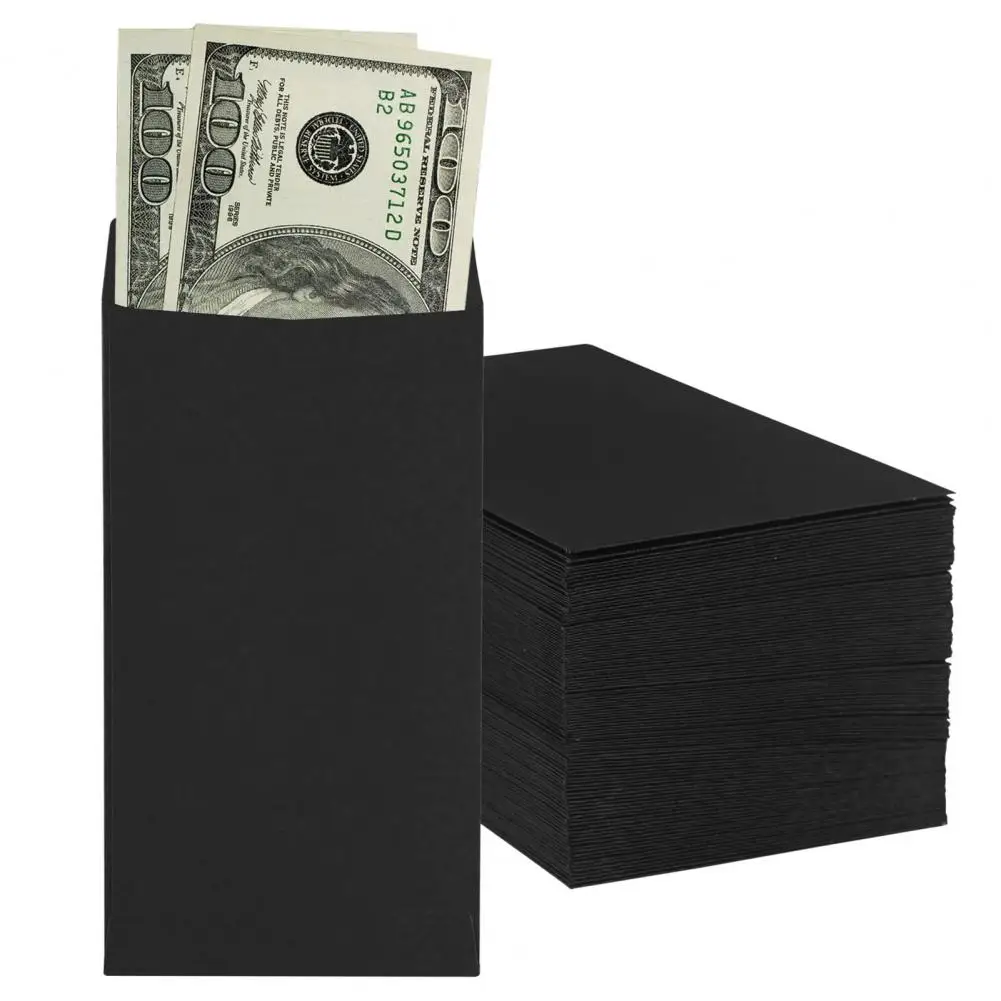 50 Pcs 17*9cm Cash Envelopes With Adhesive Flap Money Container DIY Blank Coin Storage Kraft Paper Envelopes For Home Office Use