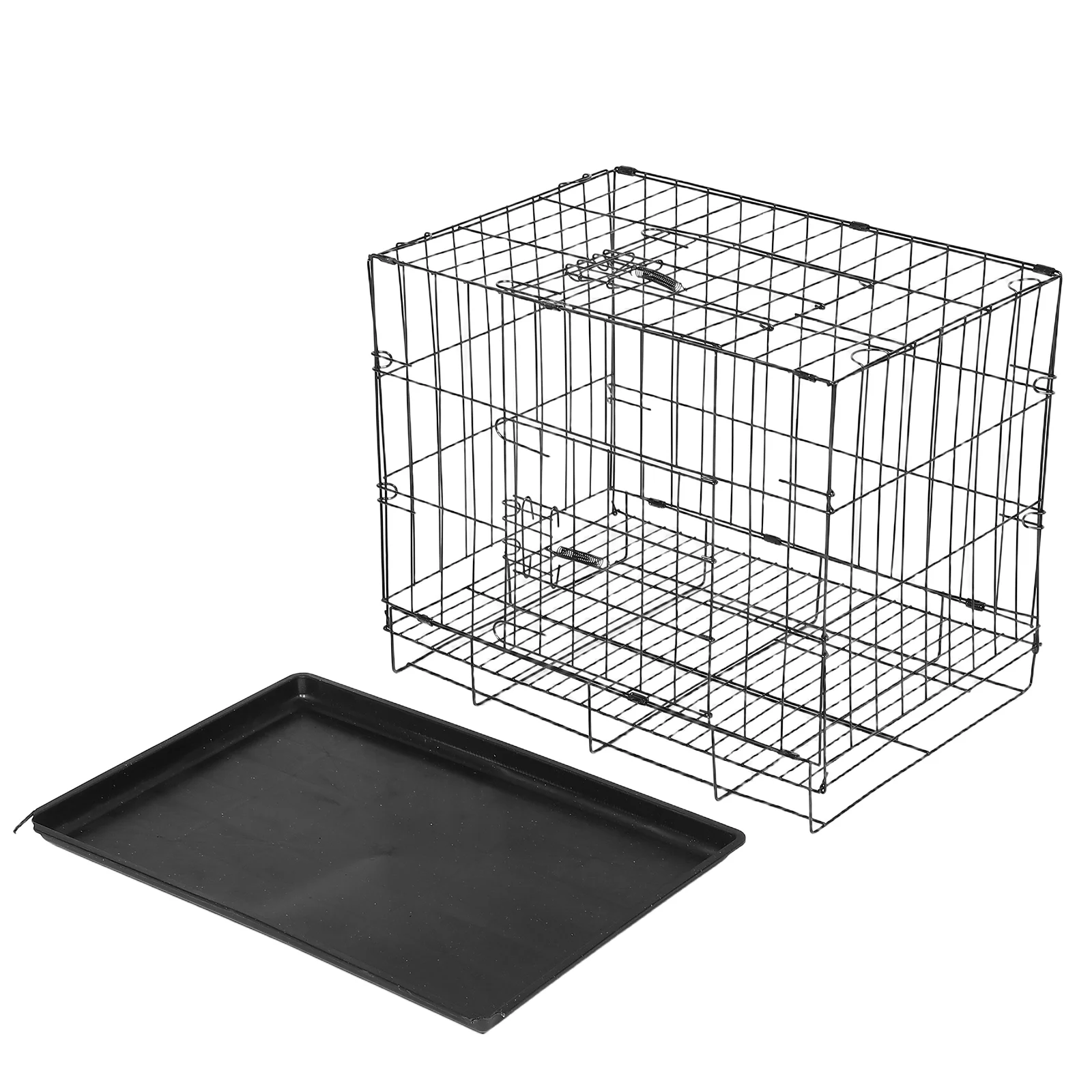 

Folding Pet Cage Dog Small Crate Stainless Steel Cages for Animals Carrier Medium Dogs Travel