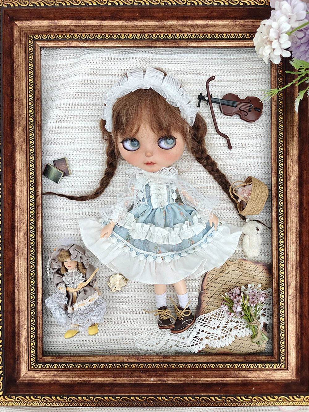 

Новая одежда для куклы blythe, синяя одежда Blythe, винтажное платье, милое кружевное платье макси, костюм Ymy Licca Azones Ob22 24 27, аксессуары для кукол