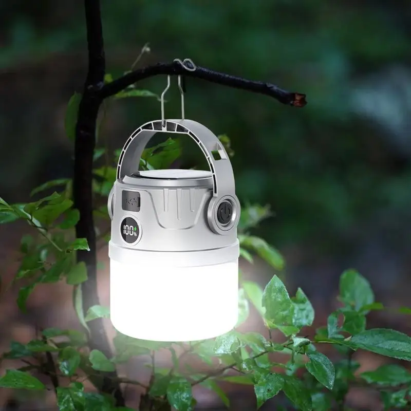 

Camping Lantern USB Rechargeable Led Solar Lamps Foldable Compact Multifunctional Lights for Outdoor Hiking Night Working