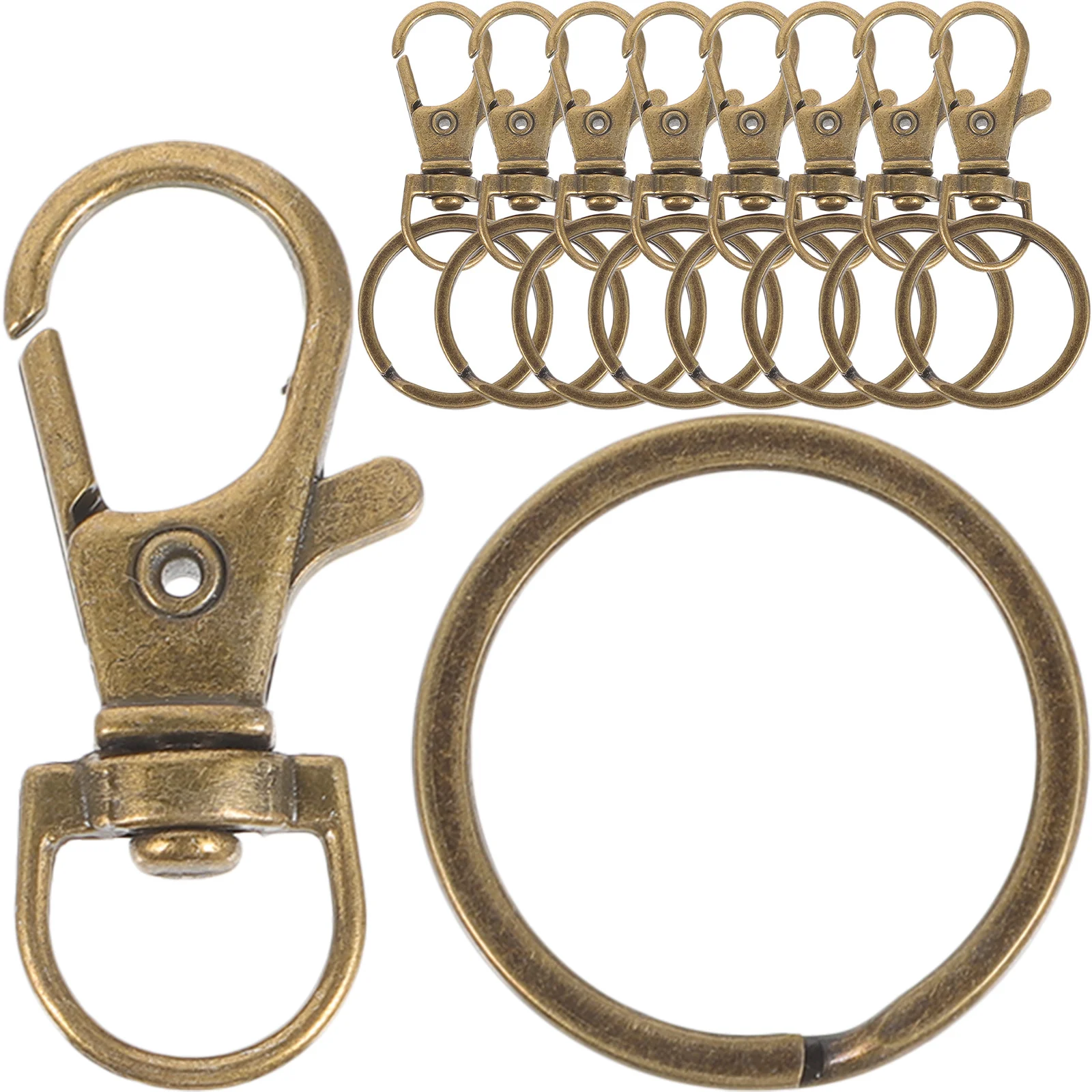 

60Pcs DIY Keyring Zinc Alloy Keychain Easy Open Fingernail Split Ring Dog Tags Holder Accessories Bronze Creative Keychain