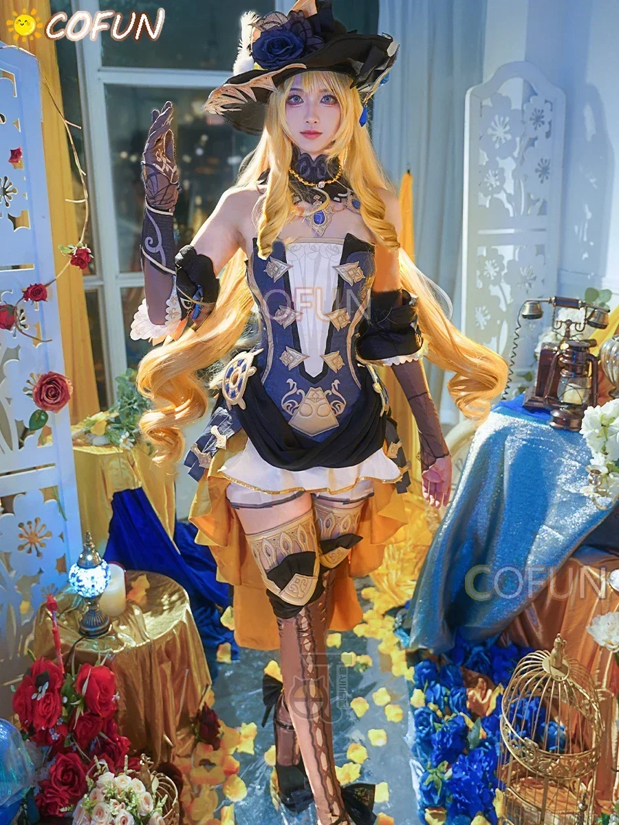 

COFUN Game Genshin Impact Navia Cosplay Costume Halloween Outfits Navia Genshin Clothing Women Anime Dress