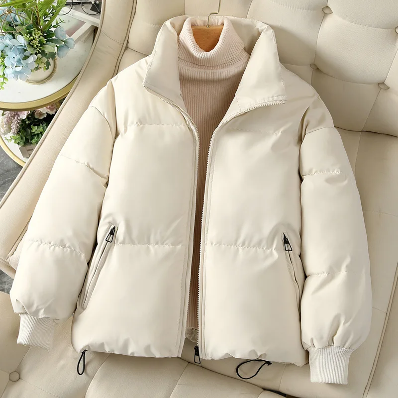 

Women's Loose Fit ort Cotton Jaet Warmth Padded Coat Bread Sle Winter Outerwear Knitted Fabric Regular Thin