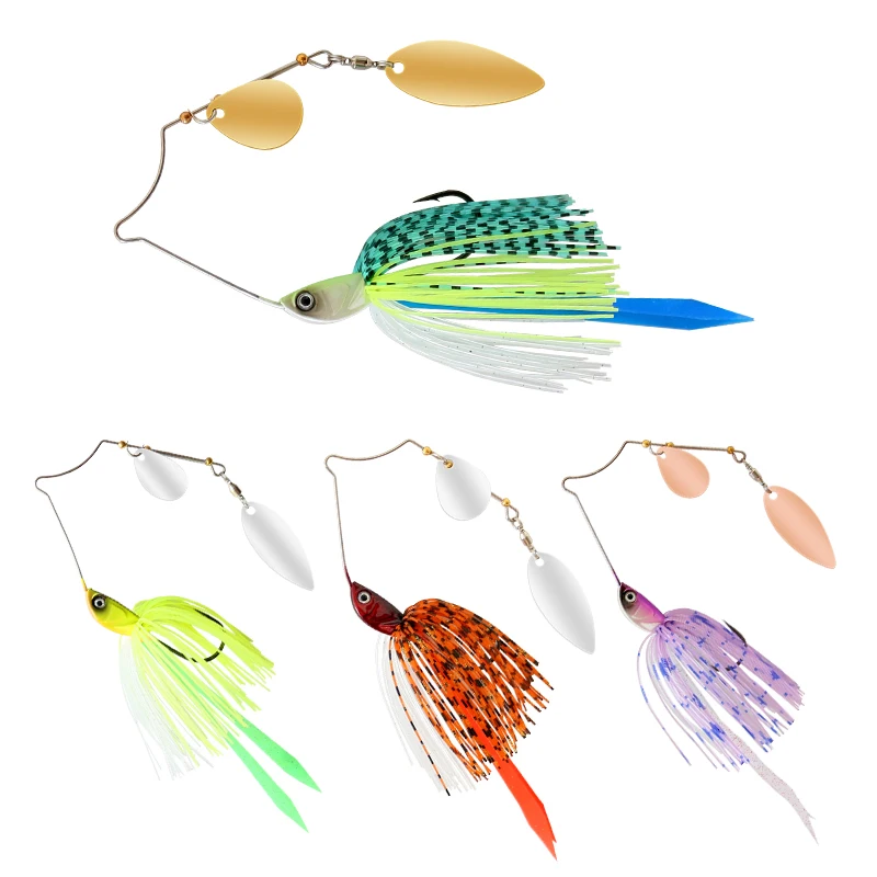 Spinner Bait 7g 10g 14g Metal Vib Fishing Lure Trolling Rotating Spoon Wobbler Sinking Hard Bait With Sequin Pesca For Bass Pike