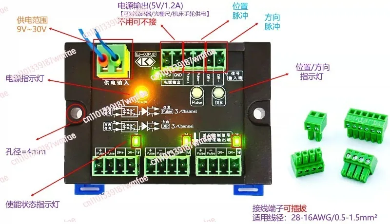 Encoder Pulse Signal Distribution Module, 1 Channel to 2 Channels TTL/EIA422/423 Board