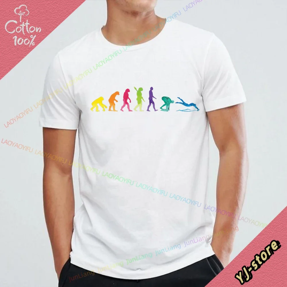 100% Baumwolle Herren Kleidung Schwimmen Lustige Idee Y2k Männer T-shirt Kurzarm T männer Shirts Tops Harajuku Streetwear Top Frauen