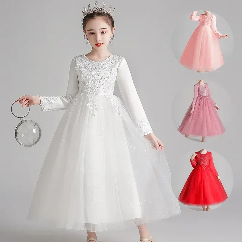 Vestido de princesa puff feminino, vestido de casamento infantil, edição coreana, desfile, novo, primavera e outono, 2023