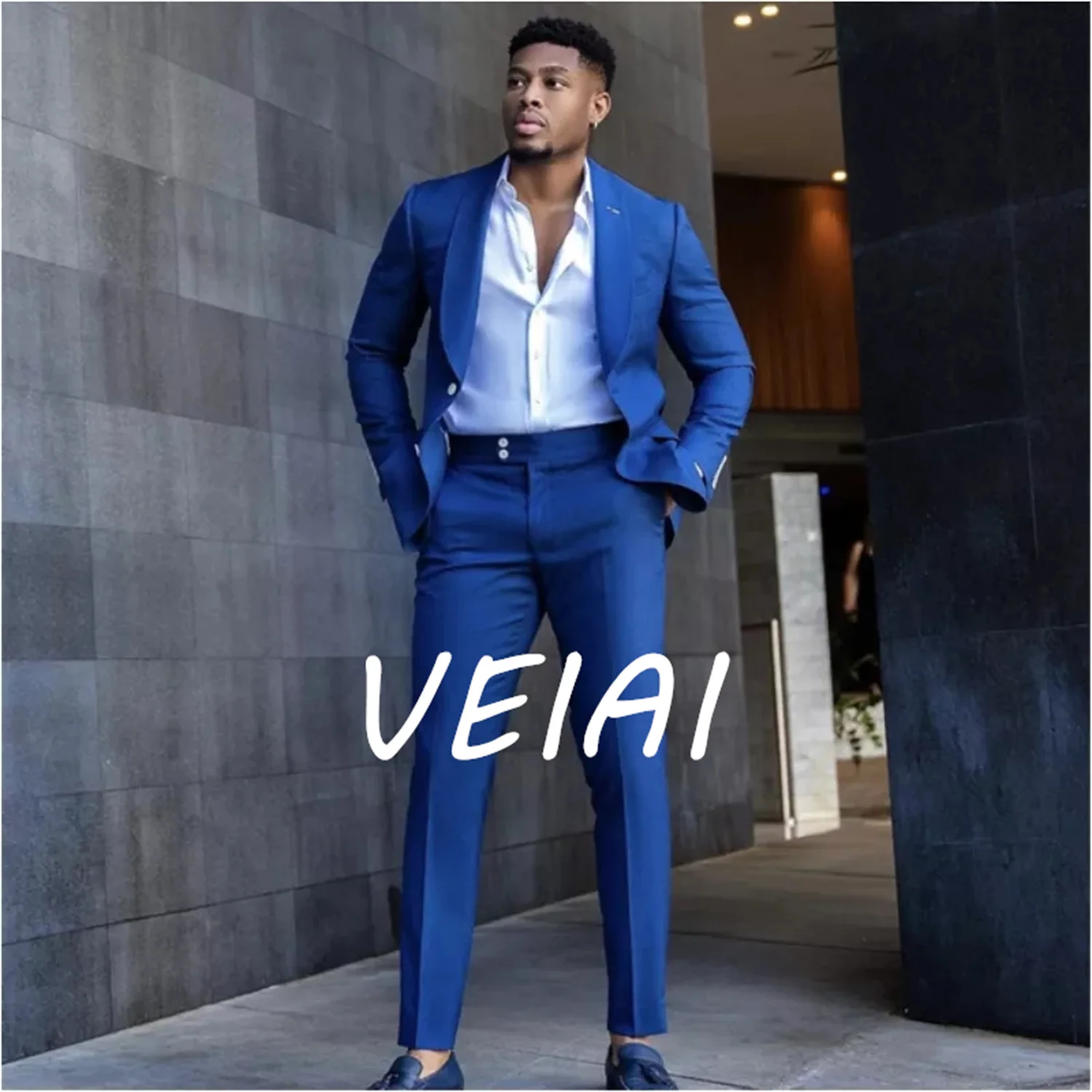 

NEW Handsome Royal Blue Men Suits Slim Fit Wedding Formal Groom Tuexdoes Terno Masculino Custom Made Men's Clothes Blazer Pants