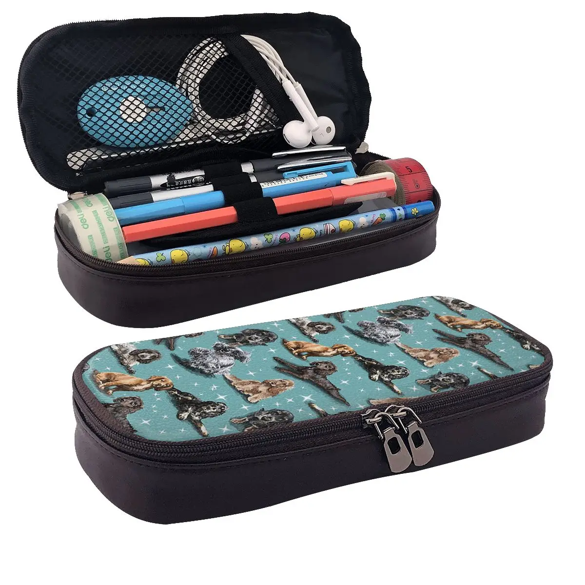 

The Cocker Spaniel Leather Pencil Case Pencil Pouch Storage Stationery Supplies Pen Box Pencil Bag for Boy Girl Gifts
