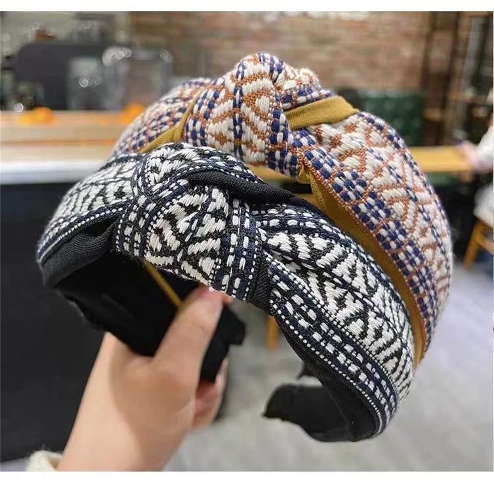 

Vintage Knotted Wide Hairbands For Women Girl Headbands Vintage Fabric Hair bands Female Bohemia Hair Hoop Hair Accessories Gift