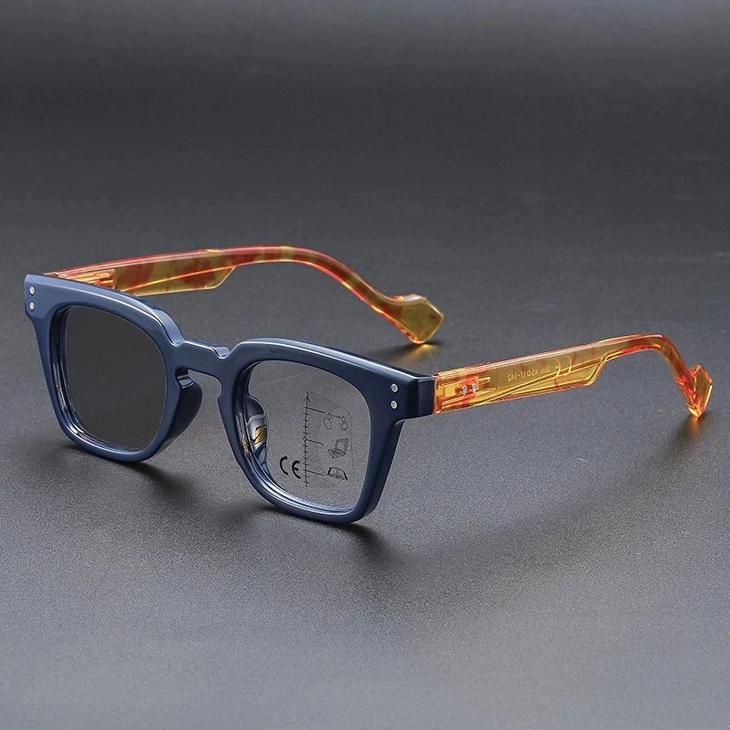 Fashionable Square-Frame Multifocal Photochromic Prescription Glasses Retro Large-Frame High-Definition Custom Eyeglasses