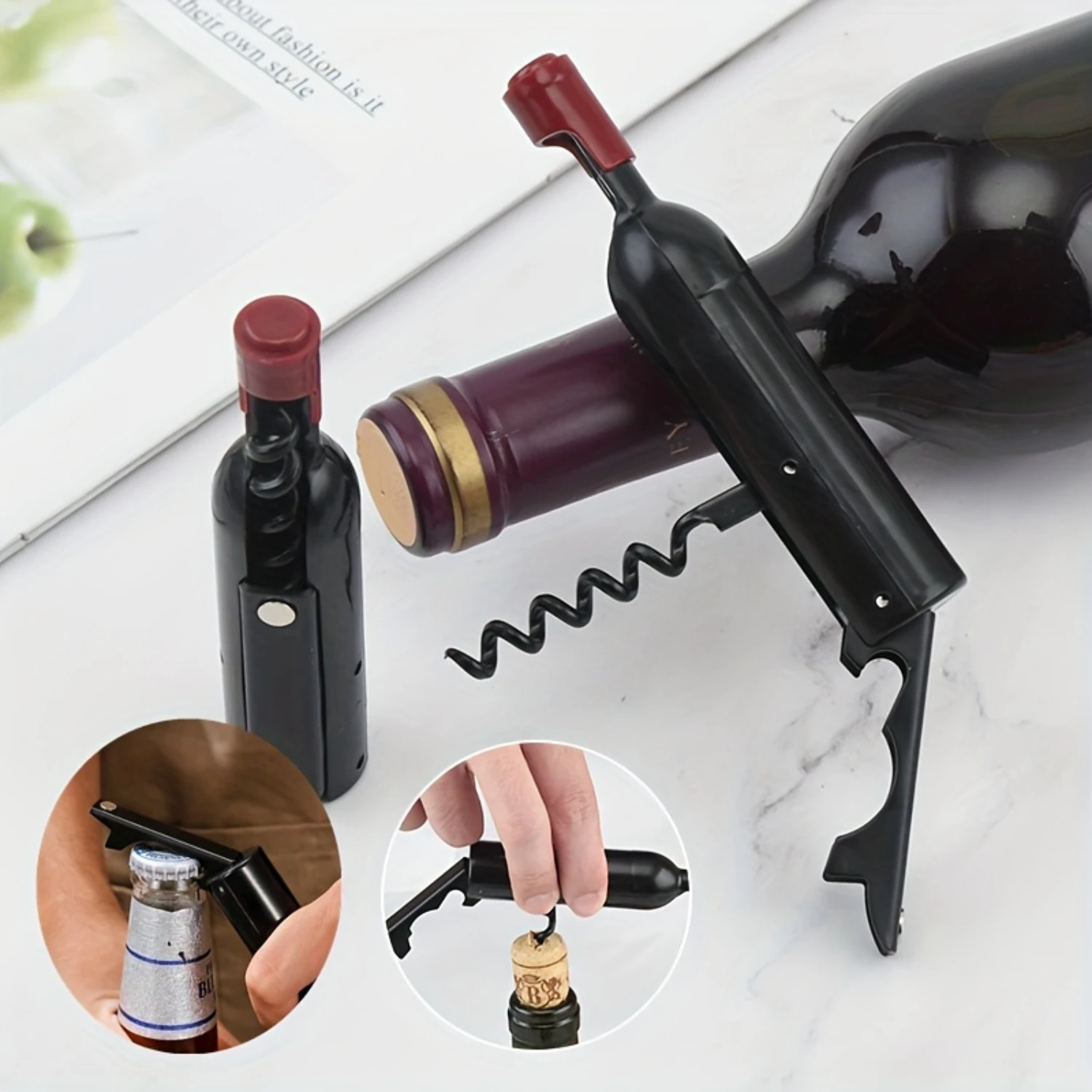 1pc Creative Red Wine Design Water Bottle Opener, Outdoor Camping Picnic Barbecue Supplies